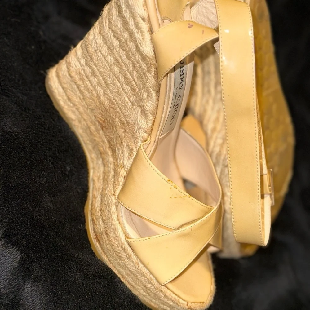 Jimmy Choo Cream Espadrilles with Suede Straps